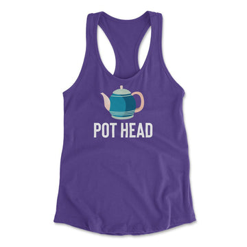 Pot Head Womens Racerback Tank in Purple Rush color